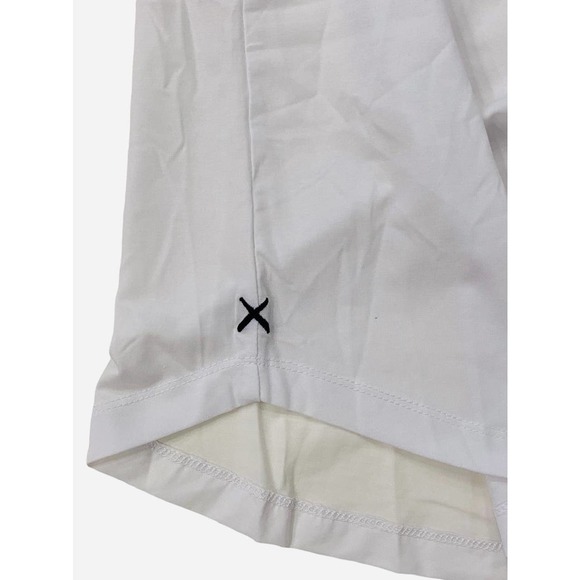 Cuts Clothing Men's Curve Hem V-Neck 4 Way Stretch Tee T-Shirt - White - Picture 8 of 8